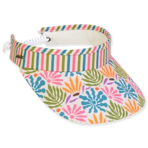 Women's Floral, Polyester Visor, Brim 3.5" | Sun N Sand | HH3323