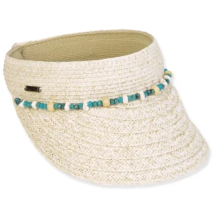 Women's Ivory, Paperbraid Visor, Brim 3.25" | Sun N Sand | HH3405 A