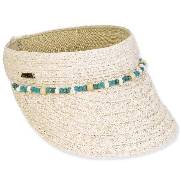 Women's Ivory, Paperbraid Visor, Brim 3.25" | Sun N Sand | HH3405 A