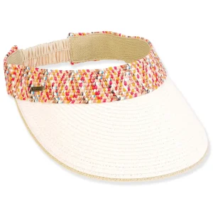 Women's Ivory, Paperbraid Visor, Brim 4" | Sun N Sand | HH3316 A