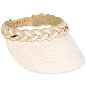 Women's Ivory, Paperbraid Visor, Brim 4" | Sun N Sand | HH3315 A