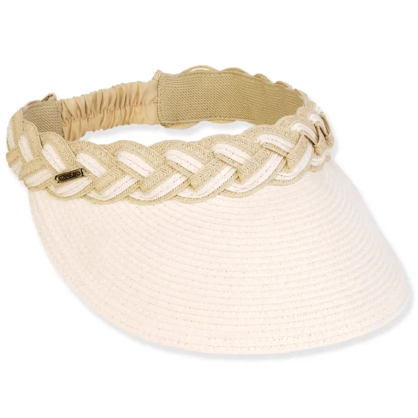 Women's Ivory, Paperbraid Visor, Brim 4" | Sun N Sand | HH3315 A