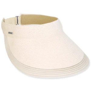 Women's Ivory, Paperbraid Visor, Brim 5" | Sun N Sand | HH3314 A