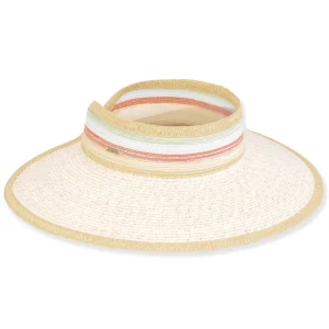 Women's Ivory, Paperbraid/Poly Braid Visor, Brim 4" | Sun N Sand | HH3424 A