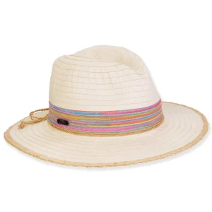 Women's Ivory, Ribbon (Polyester) Safari, Brim 3" | Sun N Sand | HH3396 A