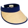Women's Navy, Raffia /Polyester Visor, Brim 4.5" | Sun N Sand | HH3378 C