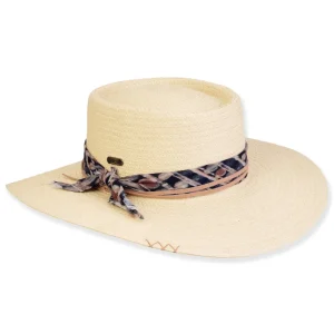 Women's Neutral, Paper Straw Gambler, Brim 3.75" | Sun N Sand | HH3410
