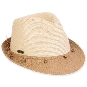 Women's Neutral, Paperbraid Fedora, Brim 2" | Sun N Sand | HH3275