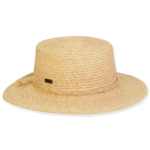 Women's Neutral, Raffia Boater, Brim 2.75" | Sun N Sand | HH3385