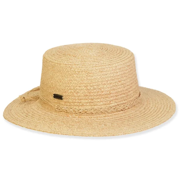 Women's Neutral, Raffia Boater, Brim 2.75" | Sun N Sand | HH3385
