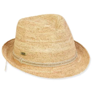 Women's Neutral, Raffia Fedora, Brim 2" | Sun N Sand | HH3382