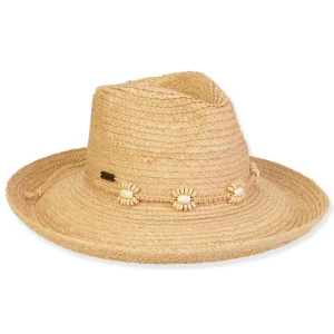 Women's Neutral, Raffia Upbrim Safari, Brim 4" | Sun N Sand | HH3384
