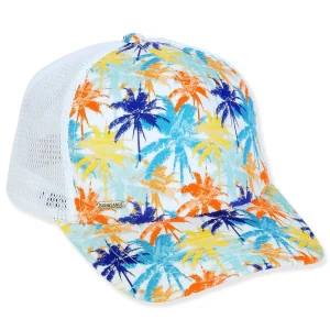 Women's Palm Tree, Poly Trucker Cap, Brim 3" | Sun N Sand | HH3414