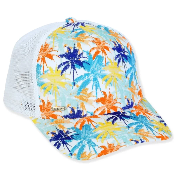 Women's Palm Tree, Poly Trucker Cap, Brim 3" | Sun N Sand | HH3414