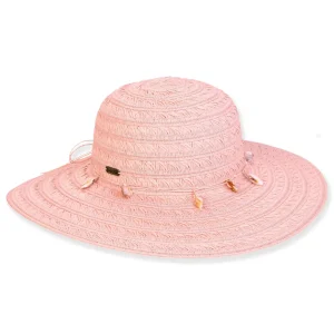 Women's Pink, Paper Straw Floppy, Brim 4" | Sun N Sand | HH3361 B