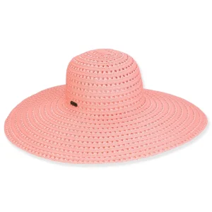 Women's Pink, Paperbraid/Ribbon XL Floppy, Brim 6" | Sun N Sand | HH3186 B