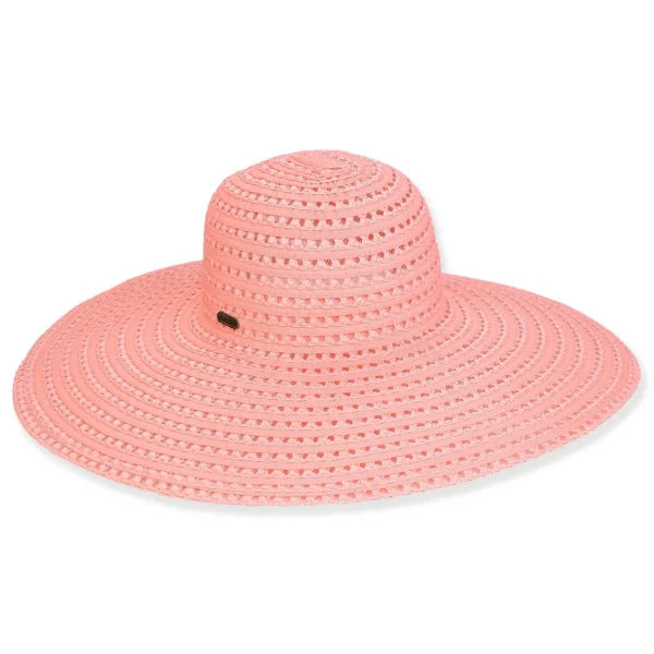 Women's Pink, Paperbraid/Ribbon XL Floppy, Brim 6" | Sun N Sand | HH3186 B