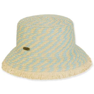 Women's Sky Blue, Paperbraid Bucket, Brim 3" | Caribbean Joe | HCJ446 B