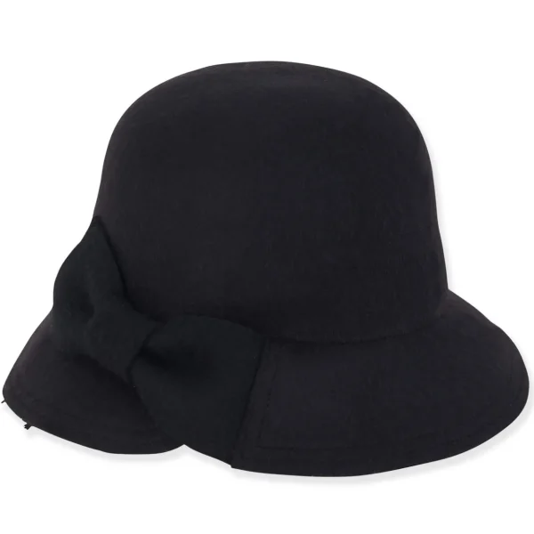 Women's Soft Wool Cloche Self Bow Trim | AD1499
