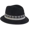 Women's Soft Wool Fedora Faux Suede Trim | AD1457