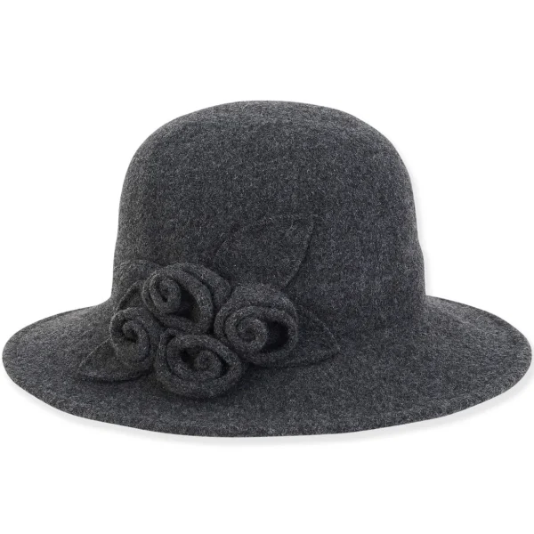 Women's Soft Wool Floppy Self Rossets Trim | AD1433