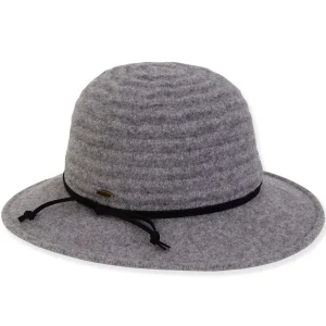 Women's Soft Wool Floppy Suede Trim | AD1517