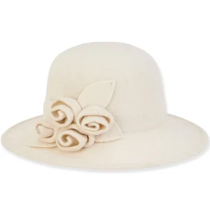 Women's Soft Wool Floppy Self Rossets Trim | AD1433