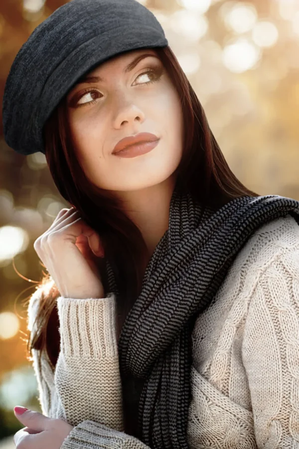 Women's Soft Wool Newsboy Self Color Brim | AD1538