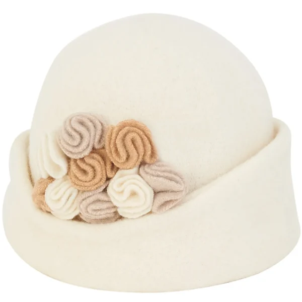 Women's Soft Wool Turban Rosette Trim | AD1447