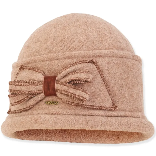 Women's Soft Wool Turban Stitched Bow Trim | AD1446