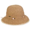 Women's Tan, Paper Crochet Bucket, Brim 3" | Sun N Sand | HH3370 A
