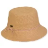 Women's Tan, Paper Straw Bucket, Brim 2.75" | Sun N Sand | HH3375 B