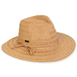 Women's Tan, Paper Straw Safari, Brim 3" | Sun N Sand | HH3362 B
