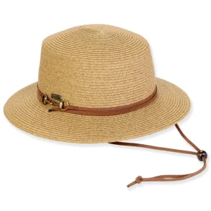 Women's Tan, Paperbraid Boater, Brim 3" | Sun N Sand | HH3266 B