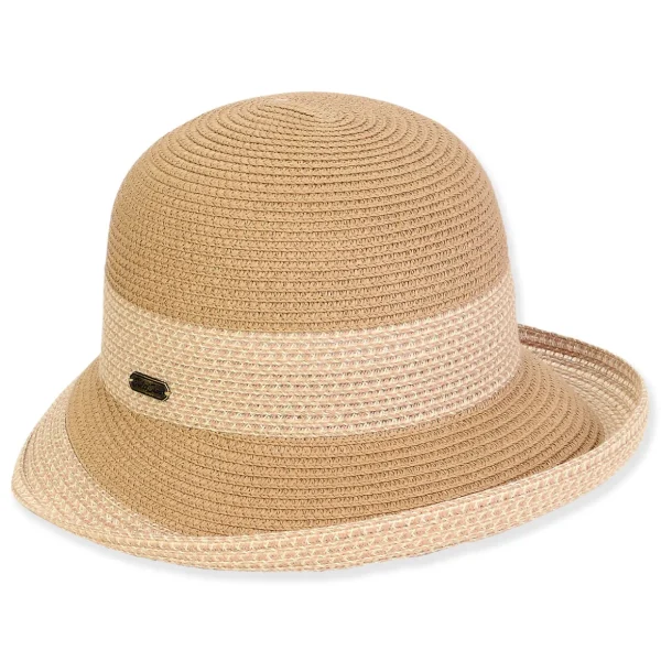Women's Tan, Paperbraid Bucket, Brim 3.25"-2" On Side UpTurn | Sun N Sand | HH3228 B