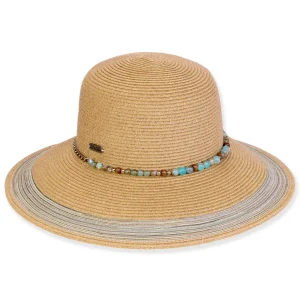 Women's Tan, Paperbraid Bucket, Brim 4" | Sun N Sand | HH3406 B