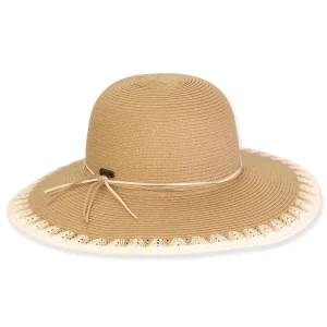 Women's Tan, Paperbraid Floppy, Brim 4" | Sun N Sand | HH3203 B