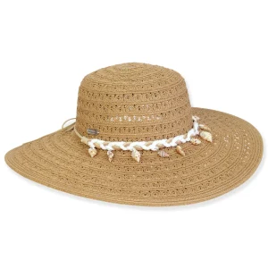 Women's Tan, Paperbraid Floppy, Brim 4.5" | Sun N Sand | HH3202 B