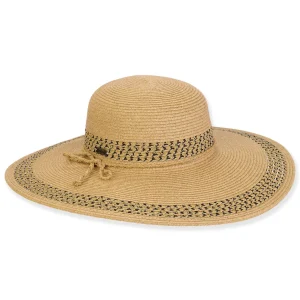 Women's Tan, Paperbraid Floppy, Brim 4.5" | Sun N Sand | HH3196 B