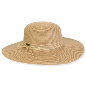 Women's Tan, Paperbraid Floppy, Brim 4" | Sun N Sand | HH3192 B