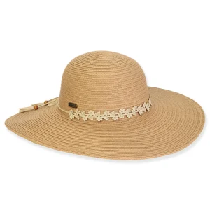 Women's Tan, Paperbraid Floppy, Brim 4.5" | Sun N Sand | HH3189 B