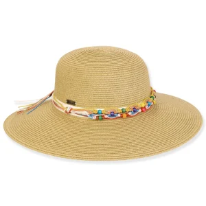 Women's Tan, Paperbraid Floppy, Brim 4" | Sun N Sand | HH3390 B