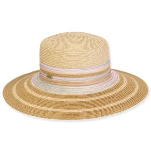 Women's Tan, Paperbraid Flat Top Floppy, Brim 4" | Sun N Sand | HH3209 B