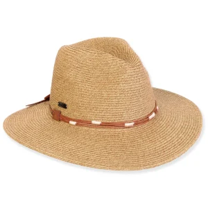 Women's Tan, Paperbraid Safari, Brim 3.5" | Sun N Sand | HH3262 B