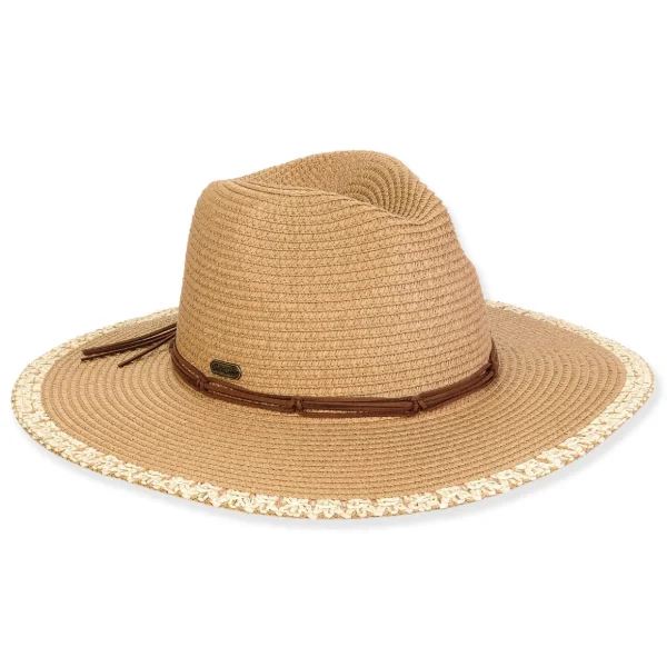 Women's Tan, Paperbraid Safari, Brim 3.5" | Sun N Sand | HH3259 B
