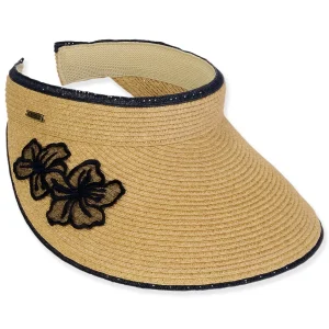 Women's Tan, Paperbraid Visor, Brim 4.75" | Sun N Sand | HH3318 B