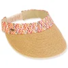 Women's Tan, Paperbraid Visor, Brim 4" | Sun N Sand | HH3316 B