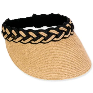 Women's Tan, Paperbraid Visor, Brim 4" | Sun N Sand | HH3315 B