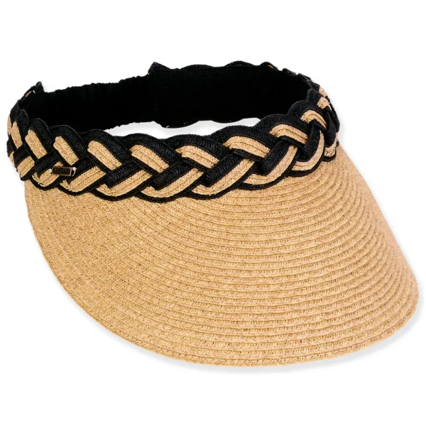 Women's Tan, Paperbraid Visor, Brim 4" | Sun N Sand | HH3315 B
