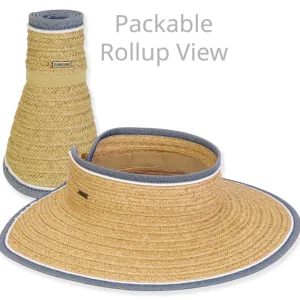 Women's Tan, Paperbraid Visor, Brim 4" | Sun N Sand | HH3329 B